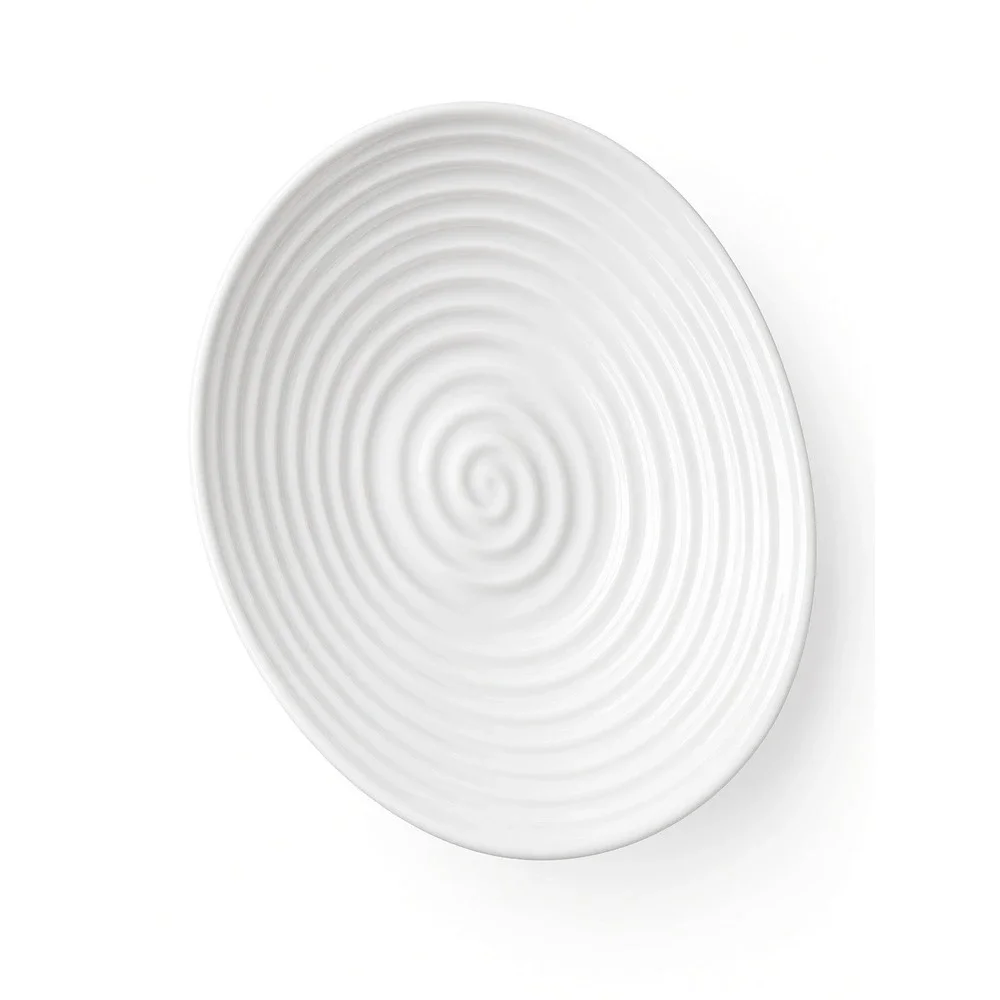 Sophie Conran for Portmeirion White Porcelain Spiral Ripple Oval Serving Bowl